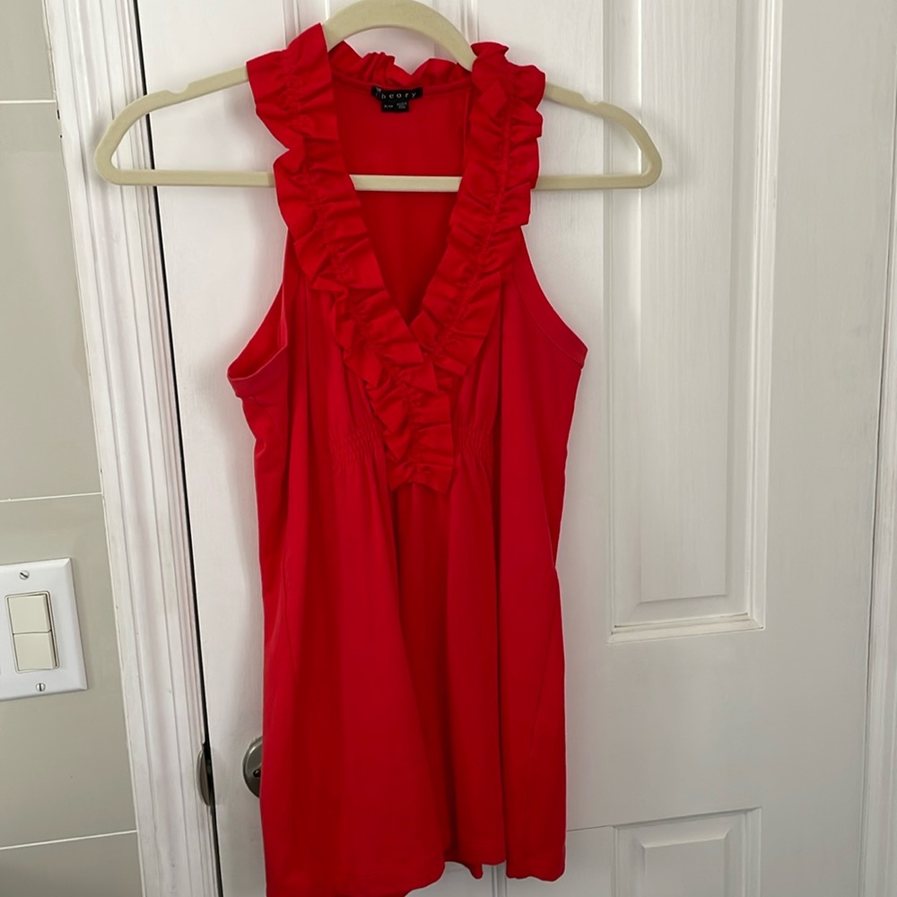 Theory bright coral top